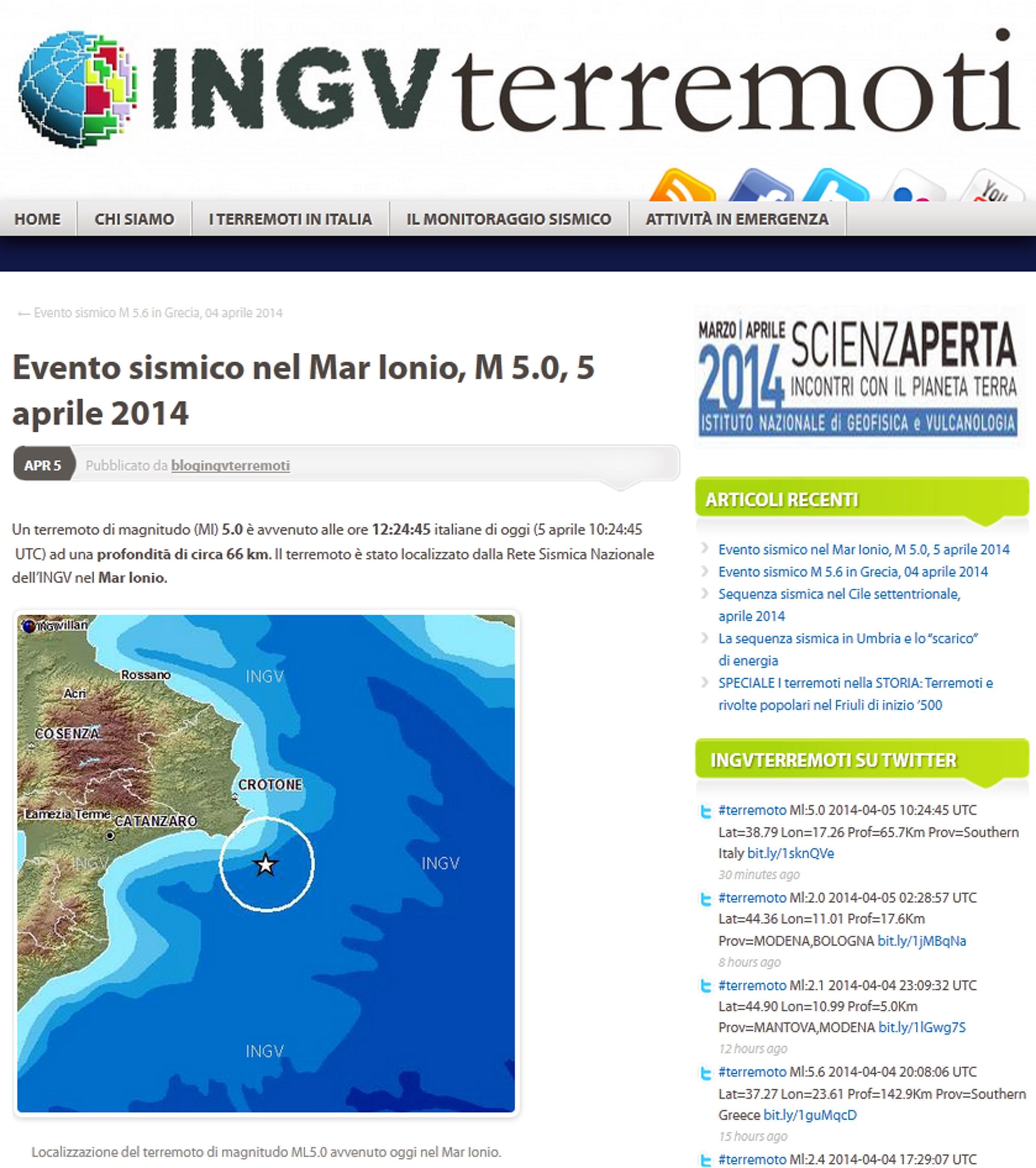 Scossa di terremoto in Calabria, Protezione Civile: "Sisma ...